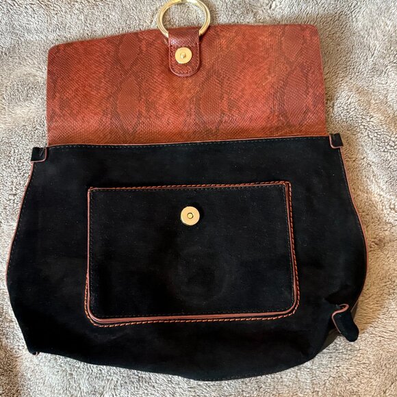 Zara Suede and Snake skin clutch - Like new - Picture 3 of 4
